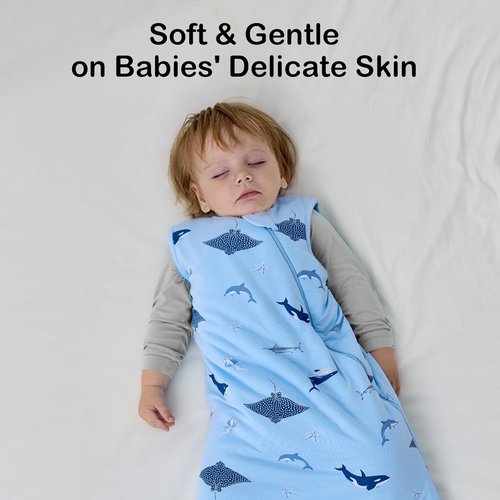 BubblePanda Sleep Sack - Soft Bamboo Toddler Sleeping Bag for 6-12 Months | 2-Way Zipper, 1.0 Tog