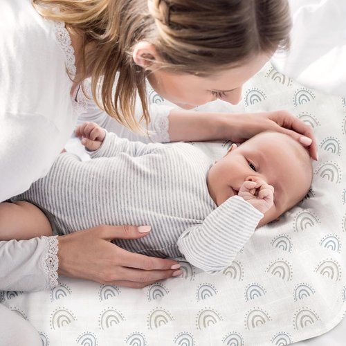 Graceful Baby Burp Cloths - Large 27 x 27 Inches | 6 Pack Muslin Burping Rags for Newborns