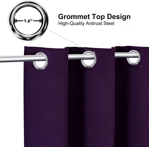 ChrisDowa Blackout Curtains - Thermal Insulated Room Darkening Panels Set (Royal Purple, 52W x 72L)