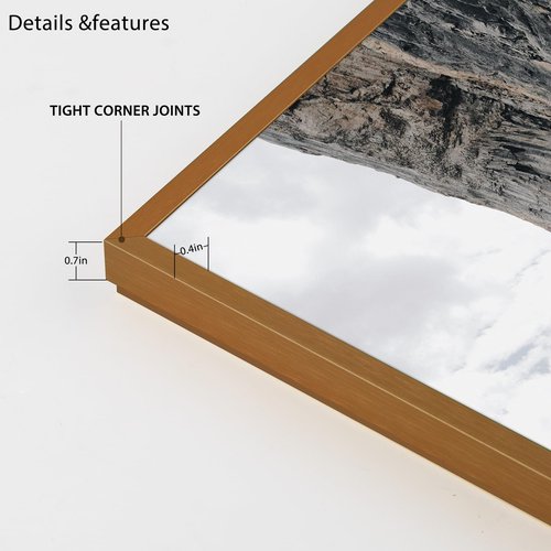 Frametory, A1 Aluminum Poster Frames, Acrylic Front, Thin Metal Picture Frame for 23.4x33.1 Photos, Horizontal/Vertical Wall Mount (1 Pack, Bronze)