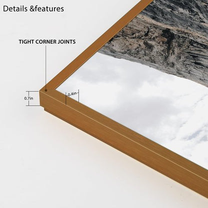 Frametory, A1 Aluminum Poster Frames, Acrylic Front, Thin Metal Picture Frame for 23.4x33.1 Photos, Horizontal/Vertical Wall Mount (1 Pack, Bronze)