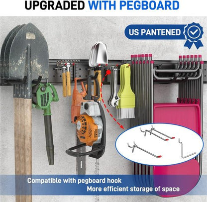 Garage Storage Rack by [Brand Name] - 48 Inch Adjustable Tool Organizer with 440lbs Capacity | Ideal for Garden Tools & Yard Shed