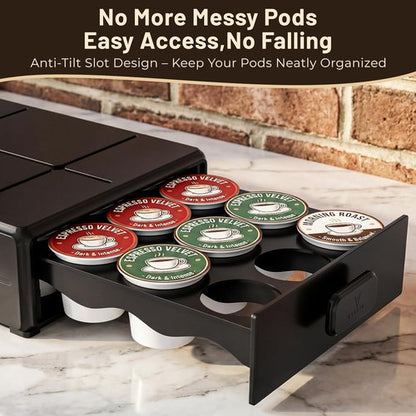 EVERIE Coffee Pod Organizer - Compact Drawer for 18 K-Cup Pods | Easy-Access Design for Small Spaces