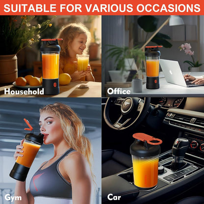 Skiennix Portable Blender - 25oz Personal Smoothie Maker with 6 Blades | USB-C Rechargeable, Black