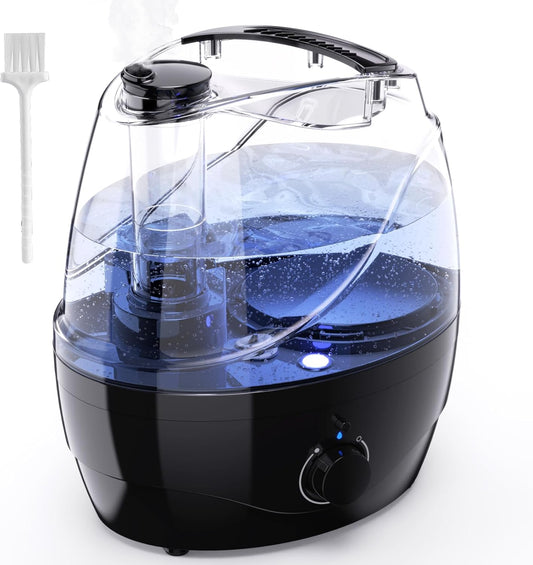 Skiennix Cool Mist Humidifier - 2.2L Capacity for Bedrooms & Large Rooms | 30-Hour Whisper-Quiet Operation, 360° Adjustable Nozzle, BPA-Free