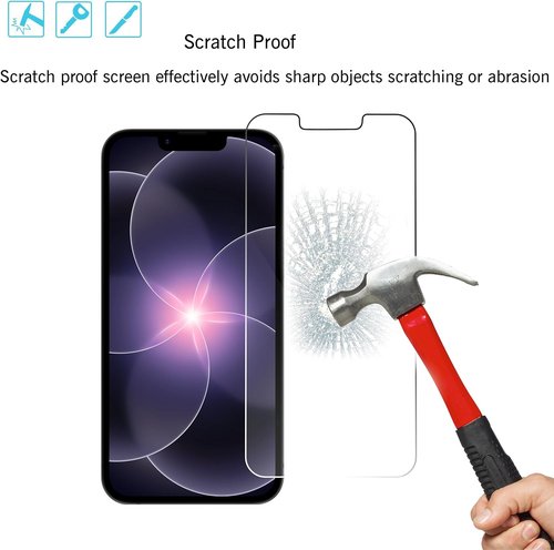 Ailun Tempered Glass Screen Protector - 3 Pack for iPhone 17e, 16e, 14, 13 & 13 Pro | 6.1 Inch, Case Friendly