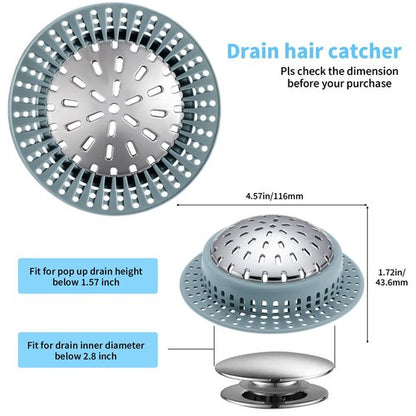 Aluvor Shower Drain Hair Catcher, Shower Drain Cover, Bathtub Drain Hair Catcher for Pop-Up & Regular Drains