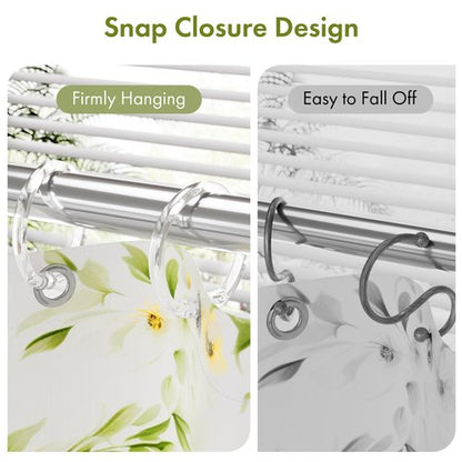 Amazer Plastic Shower Curtain Rings, 24 Pcs Shower Curtain Hooks, O Shape Clear Shower Curtain Hooks Rings, Easy to Snap Closure, Shower Hooks for Shower Curtain and Liner Bathroom