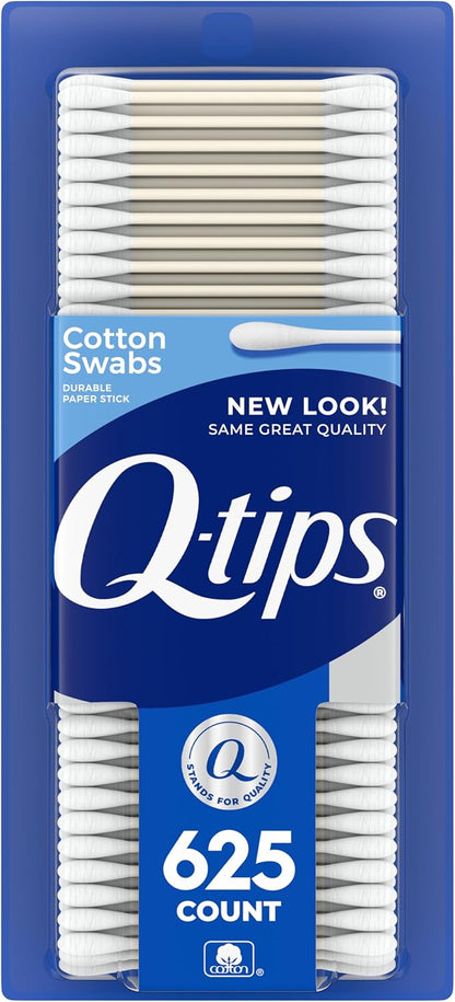 Q-tips Cotton Swabs - 100% Cotton Hygiene & Beauty Care | 625 Count for Gentle Cleansing