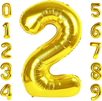 2 Numbers Balloon | 40 Inch Gold Birthday Decor for 2nd, 12th, 21st Parties & Celebrations