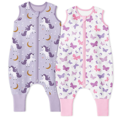 Yoofoss Toddler Sleep Sack - 100% Organic Cotton Wearable Blanket with Feet | 24-36 Months