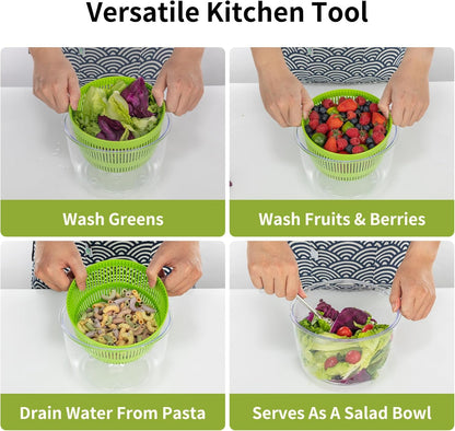 Skiennix Salad Spinner - 3 QT Fruit and Vegetable Washer with Bowl & Mesh Basket for Easy Drying