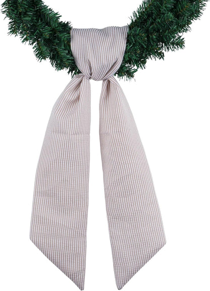 Regine Switzerland Brown Striped Wreath Sash - 5.12" Wide x 54.33" Perfect for Fall & Thanksgiving Decor