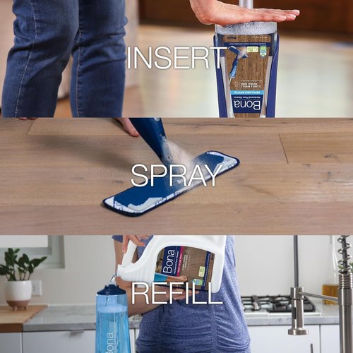 Bona Hardwood Floor Cleaner Cartridge - 34 Fl Oz Unscented Refillable Solution for Wood Floors