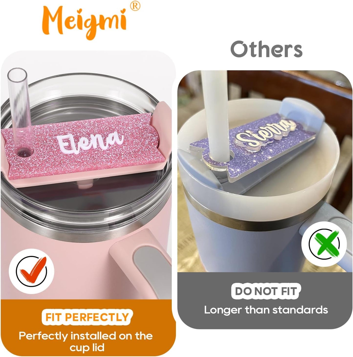 Stanley Personalized Name Plate - Custom Sparkling Tag for 40/30/20 Oz Tumblers | Unique Stanley Cup Accessory
