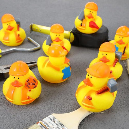 Jexine 24-Piece Assorted Rubber Ducks - Fun Bath Time Floating Toys for Birthday Party Gifts | Construction Style