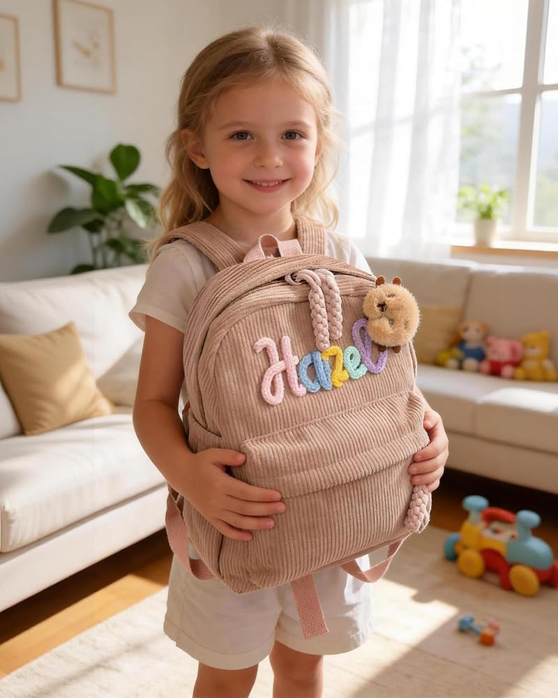 Personalized Toddler Backpack with Name - Pink Custom Backpack for Kids