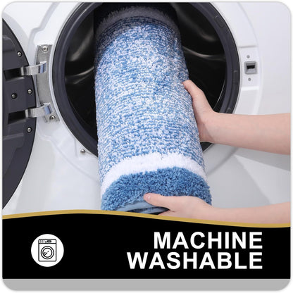 OLANLY Microfiber Bath Mat - Extra Soft, Absorbent & Non-Slip | 24x16 Inches, Quick Dry, Blue