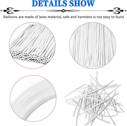 White 260 Balloons by [Brand Name] - Thickening Long Latex Balloons for Twisting & Arch Decor | 100pcs