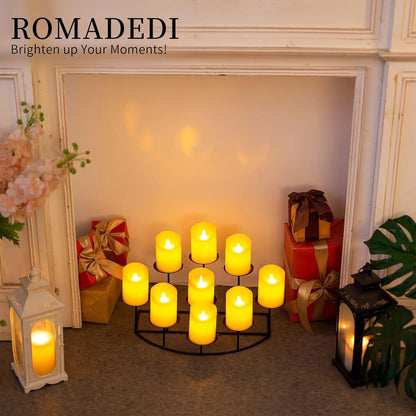 Romadedi Fireplace Candle Holder - Elegant 9-Arm Candelabra for Pillar Candles | Black Iron Centerpiece Decor