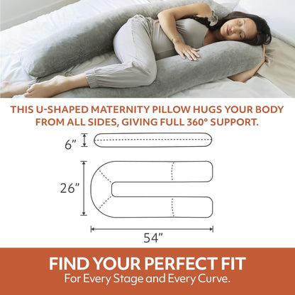 MedCline Pregnancy Pillow - Full Body Maternity Support for Side Sleeping | Comfortable Memory Foam & Removable Cover
