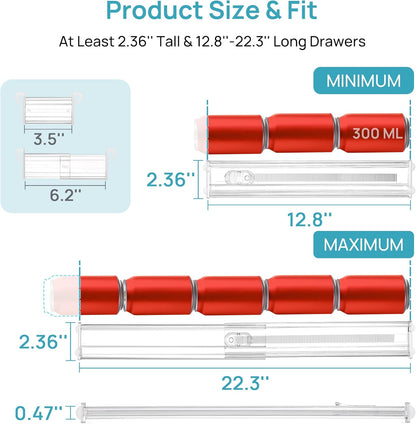 Vtopmart Drawer Dividers - Expandable Inserts & 25 PCS Clear Plastic Organizers Set