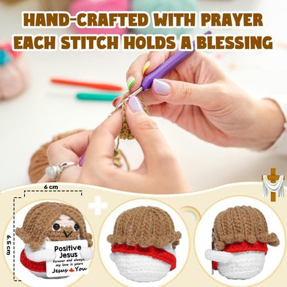 AICase Easter Basket Stuffers - Jesus Christian Gifts for Women | Positive Crochet Figures