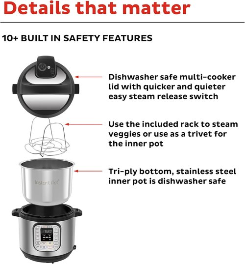 Instant Pot 6Qt Duo - Versatile Multi-Cooker with 14 Cooking Functions | 120V V5