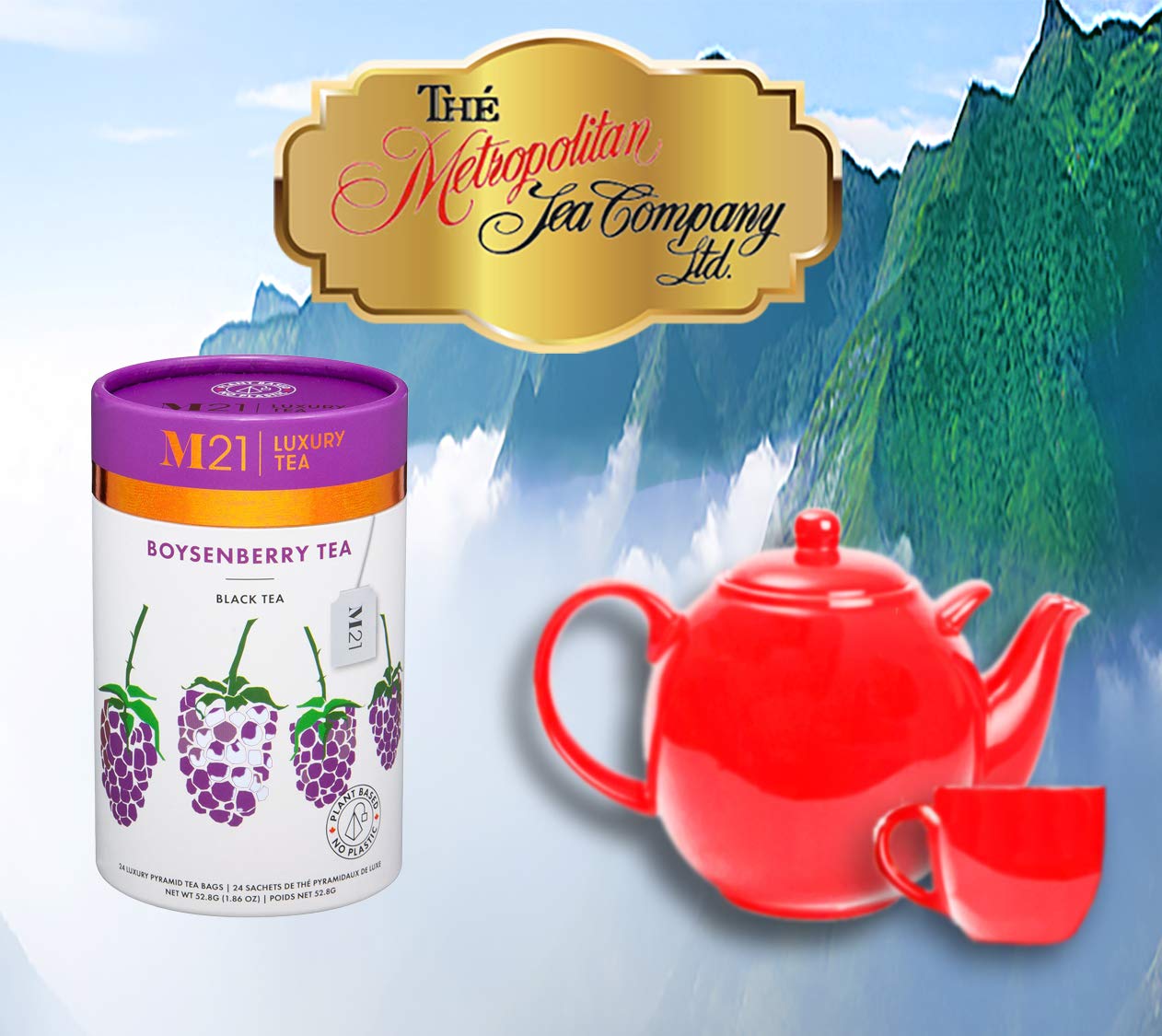 Metropolitan Tea M21 Luxury Boysenberry Tea 24 Pyramid Bags