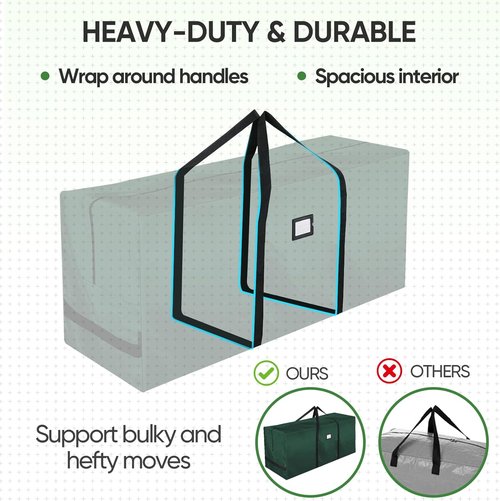 BALEINE Christmas Tree Storage Bag - 7.5 ft Extra Large with Reinforced Handles & Dual Zippers | Green (Pack of 2)
