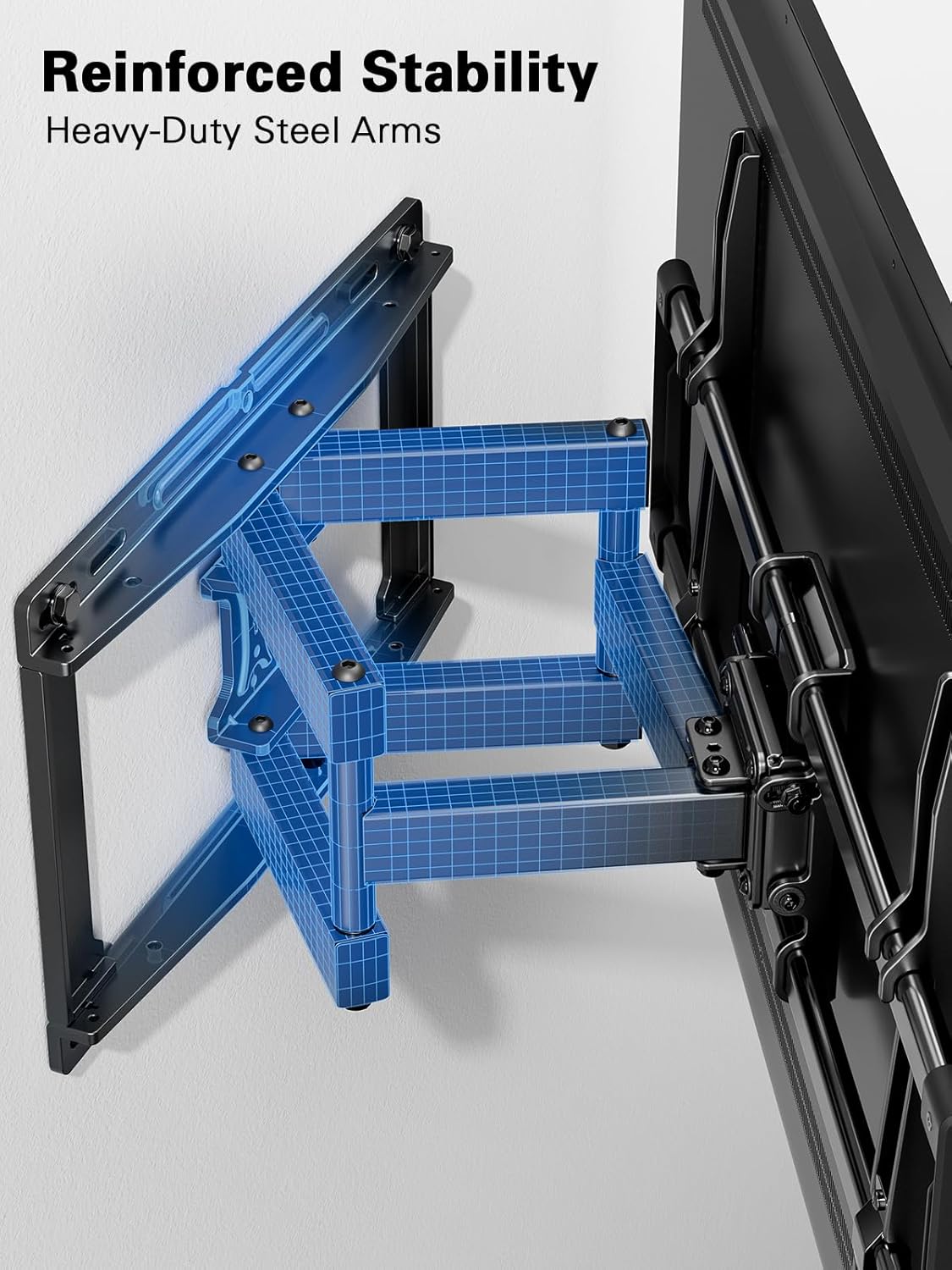 Pipishell Full Motion TV Wall Mount - Swivel Dual Arms for 40-82 Inch TVs | Max VESA 600x400mm, 110 lbs Capacity