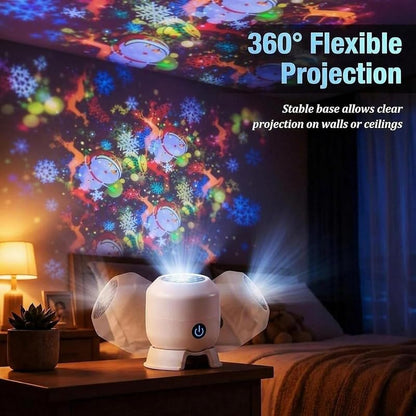 Dynamic Rotating LED Projector Light - USB Rechargeable Christmas Night Sky Projection for Kids Room