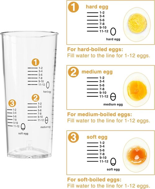 Evoloop Electric Egg Cooker - Rapid 12-Egg Capacity for Soft, Medium, Hard Boiled & Poached Eggs | BPA-Free White Tray