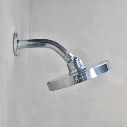 SparkPod 6 Inch Shower Arm with Flange - Solid Stainless Steel Shower Head Extension Arm, Wall-Mounted for Fixed & Handheld Showerheads - Teflon Tape Included (Standard 6", Luxury Polished Chrome)