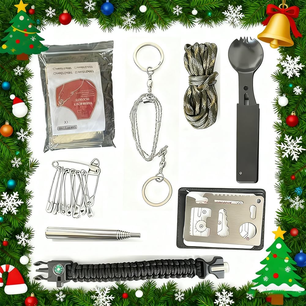 Survival Kit Advent Calendar for Men 2025 - Christmas Countdown with Outdoor Gear & Explorer Tools