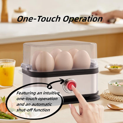 Smart Egg Cooker - Multi-Function Electric Device with Auto Shut-Off | 6 Egg Capacity for Perfect Hard, Medium, and Soft Boiled Eggs