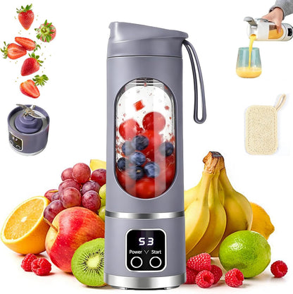 Skiennix Portable Wireless Juicer - 16oz USB Rechargeable Mini Blender for Travel & Gym (Purple)