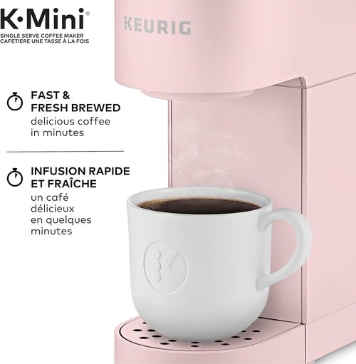 Keurig K-Mini Coffee Maker - Ultra-Sleek Design in Dusty Rose | Single Serve K-Cup Pod System