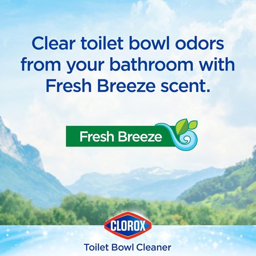 Clorox Toilet Bowl Cleaner - Liquid Disinfectant with Clinging Bleach Gel | Fresh Scent, 24 Ounces