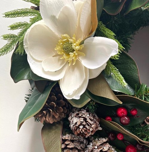 Happy Holiday | Handcrafted Artificial Floral Wreath - Year-Round Decorative Accent for Indoor & Outdoor Use