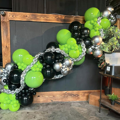 Skiennix Lime Green Balloons - 120pcs in 5-18 Inch Sizes for Dinosaur Baby Shower & Birthday Party Decor