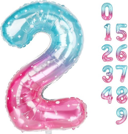 2 Numbers Balloon - 40 Inch Pink & Purple - Perfect for Birthday, Graduation, or Baby Shower Celebrations