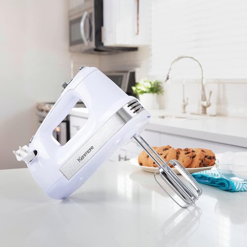 Kenmore Electric Hand Mixer - 5-Speed Handheld Blender with Whisk, Dough Hooks & Turbo Boost