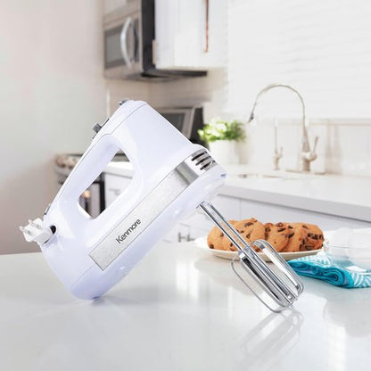 Kenmore Electric Hand Mixer - 5-Speed Handheld Blender with Whisk, Dough Hooks & Turbo Boost
