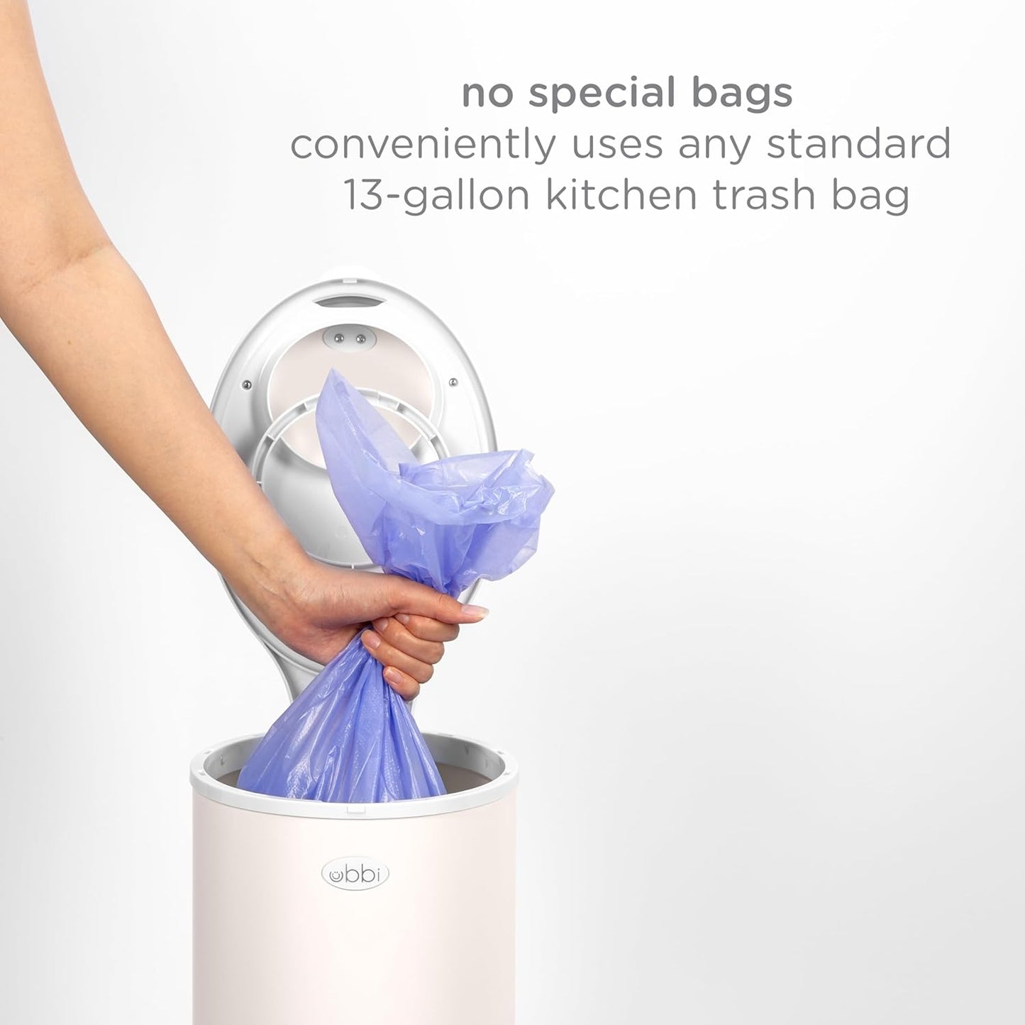 Ubbi Steel Diaper Pail - Odor Locking Design, No Special Bags Needed | Award-Winning Ivory Color