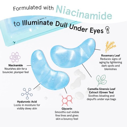 Grace & Stella Under Eye Mask - Award-Winning Gel Patches to Reduce Dark Circles & Puffiness | 24 Pairs, Vegan, Blue