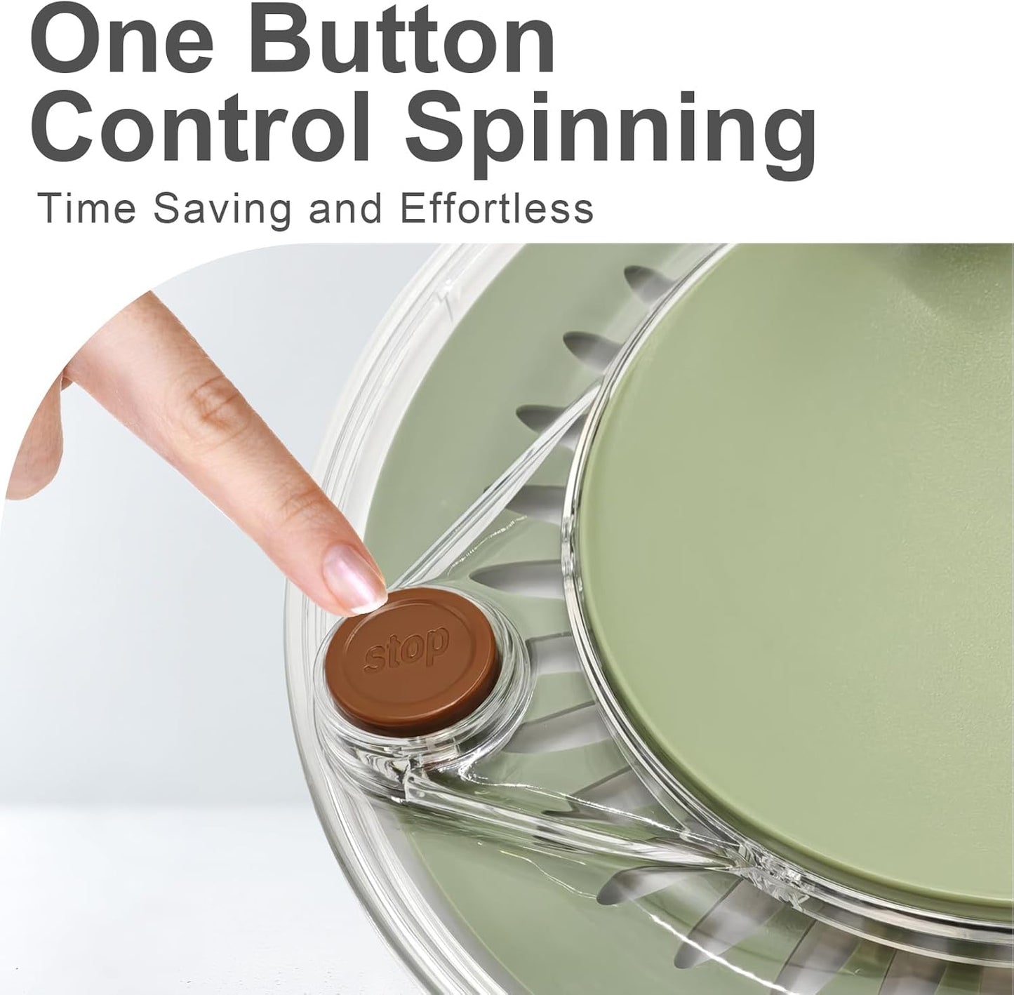 Skiennix 5.3Qt Stainless Steel Salad Spinner - Non-Slip Base, Dishwasher Safe, Easy Drain Design