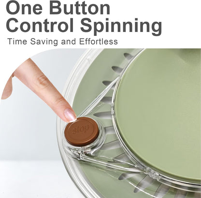 Skiennix 5.3Qt Stainless Steel Salad Spinner - Non-Slip Base, Dishwasher Safe, Easy Drain Design