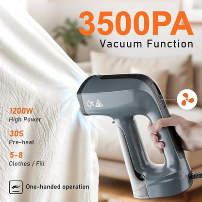 GHORA Vacuum Steamer - Powerful 3500Pa Handheld Garment Steamer & Iron | Portable Dual-Mode (110-120V)