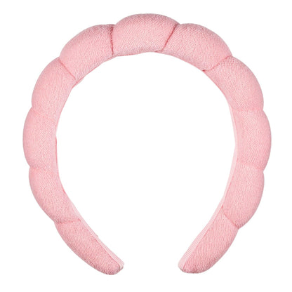 Conair Spa Makeup Headband - Ultra-Absorbent Microfiber, Soft Terry Cloth, Pink Bubble Design